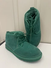 UGG Womens Neumel  1094269 Green Suede Round Toe Ankle Snow Boots Size 8