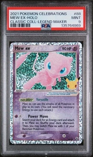 2021 POKEMON CELEBRATIONS CLASSIC COLLECTION #88 MEW EX-HOLO PSA 9