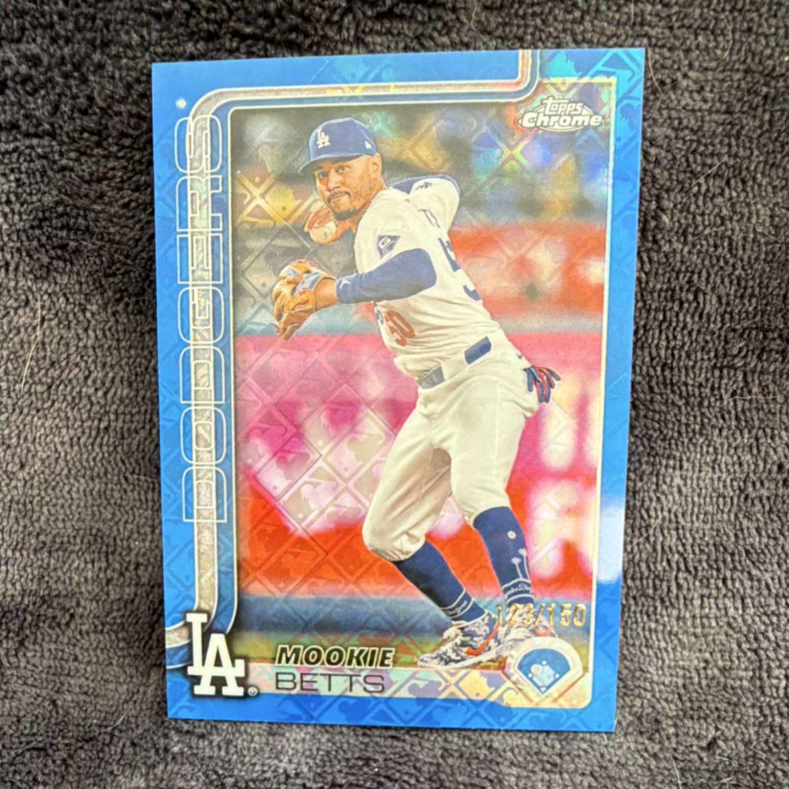 Topps Chrome 2025 Mookie Betts Blue /150 #50 Los Angeles Dodgers Baseball