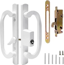 Sliding Patio Door Handle Set with Mortise Locck, Keyed Sliding Door Handle, Off