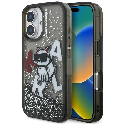 Handyhülle für iPhone 16 Karl Lagerfeld Case Cover Schutzhülle Etui Schwarz