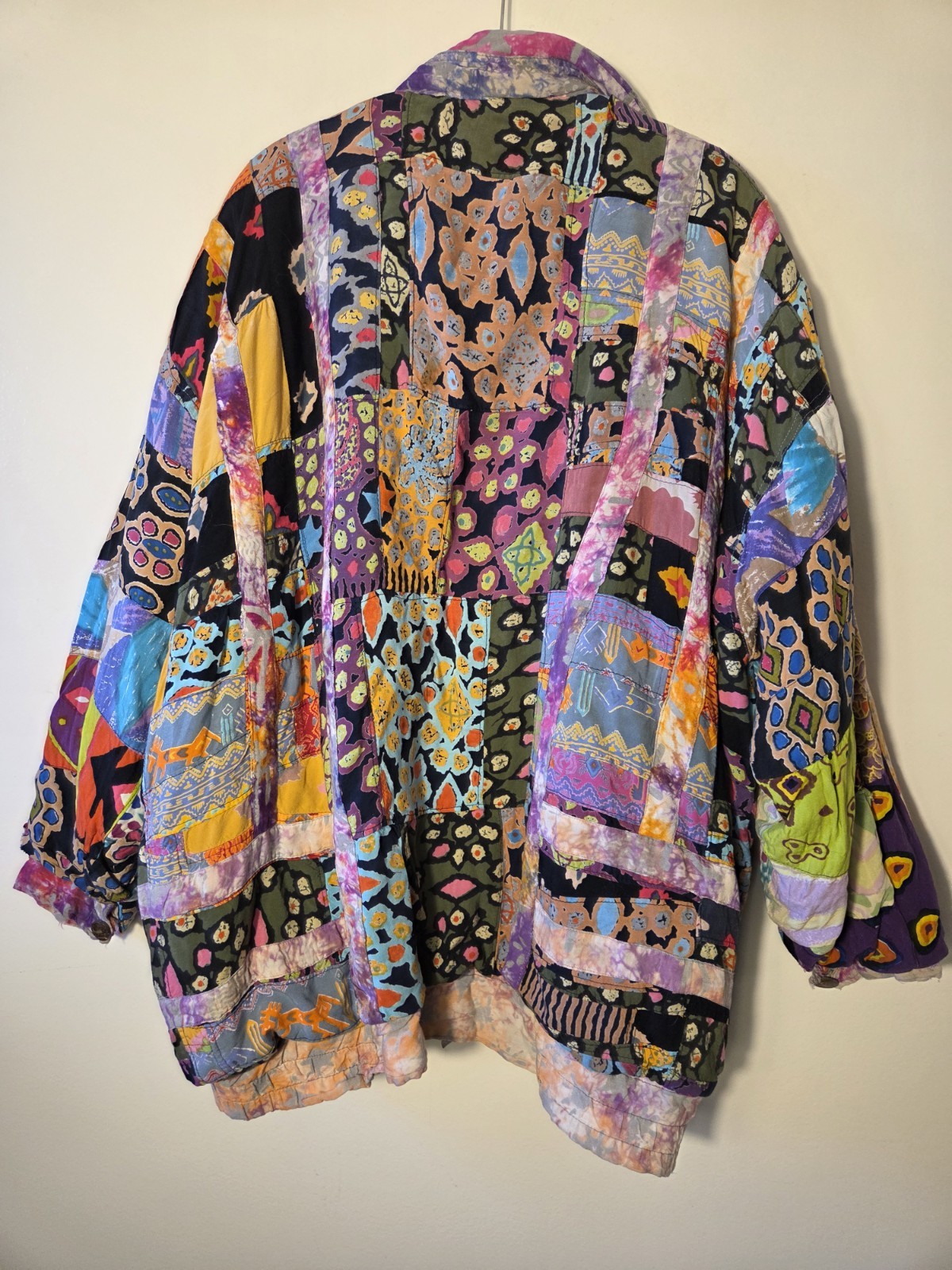 Vtg Boho Artistic Quilted Patchwork Oversized Emb… - image 13
