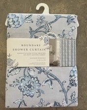 Boundary Blue Tone on Tone Floral Shower Curtain Machine Washable