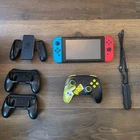 Nintendo Switch V2 Console - Improved Battery - 3 Controllers Tested Working