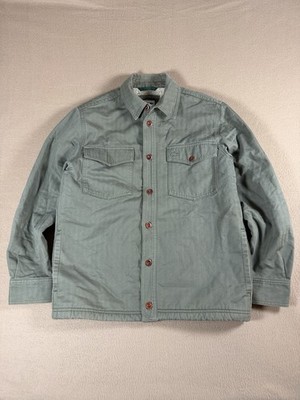 Lacoste Sherpa Lined Cotton Overshirt CH3009-316 Green FR 38 US Size Small