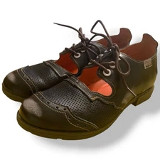 TMA EYES & MAiA Black Hand Stitched Leather Mary Janes Comfort Sz 8 US 39 EU