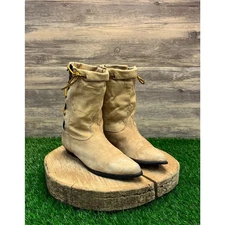 Dingo Women - Size 8 - Vintage Beige Suede Southwest Design Boots 