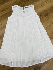 Target Knox Rose White Sleeveless Embroidered Tunic Dress Flowy Fairy Boho L