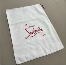 Christian Louboutin White  Red Logo Dust Bag Approx. 11 x 15 inches.