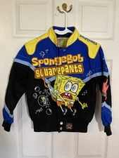 Vintage JH Designs SpongeBob SquarePants Embroidered NASCAR Jacket KIDS Sz XS/4