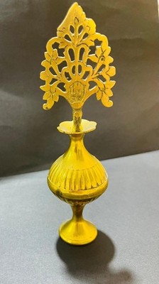 Antique Brass Eye Kohol Vessel Gold Old Design Women Vanity