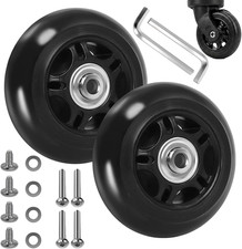 2 Pack 70x24mm Luggage Replacement Wheels, Quiet Rolling Suitcase Wheels Repair