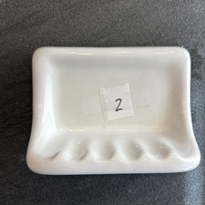 Jabonera de cerámica blanca vintage bañera ducha MCM