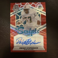 Dwight Stephenson 2024 Panini Mosaic Scripts Red Wave Prizm Auto Dolphins