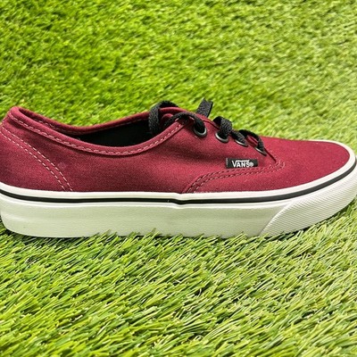 Vans Authentic Womens Size 7 Burgundy White Athletic Skateboard Shoes Sneakers