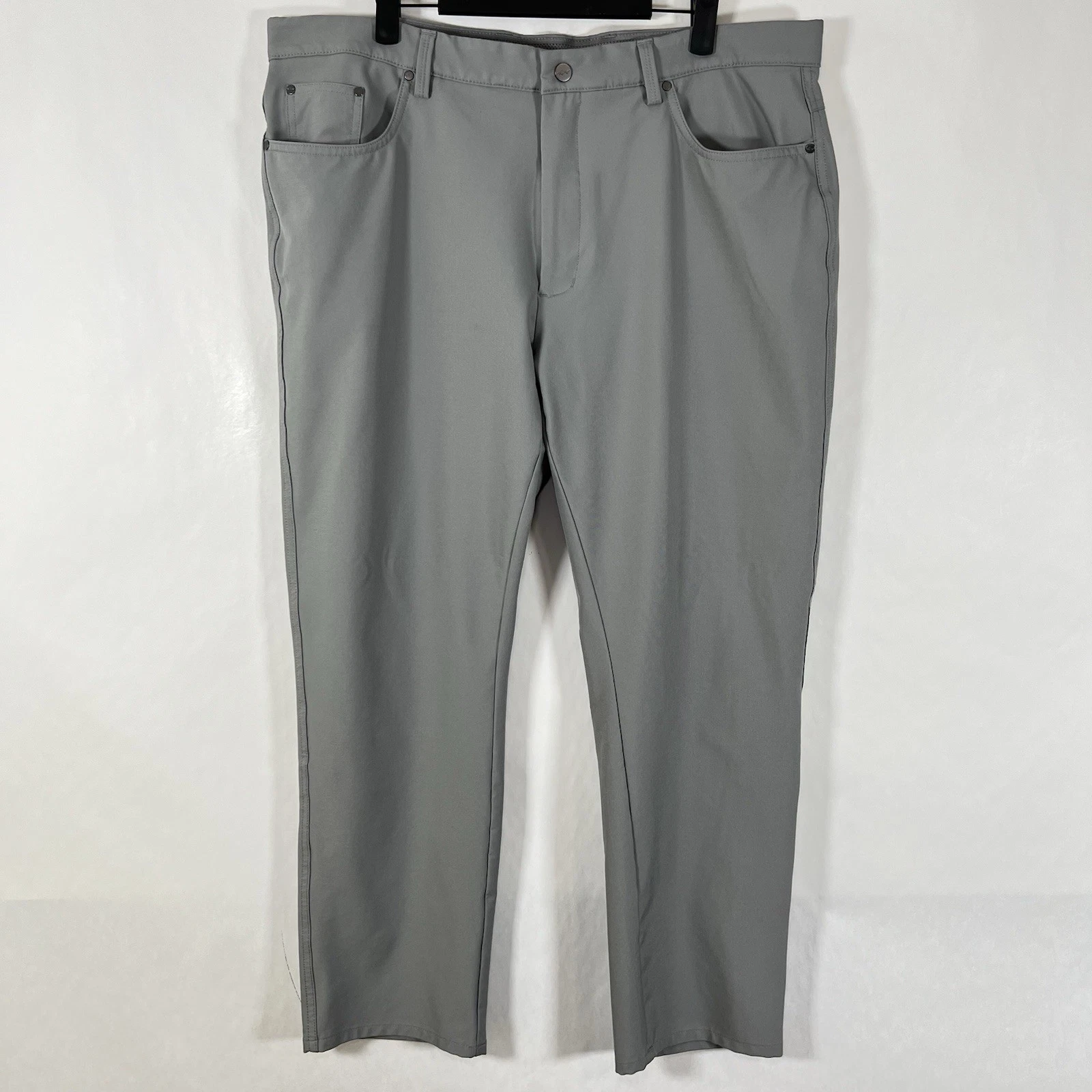 Greg Norman 5 Pocket Golf Pants Mens Size 38x30 Gray Performance Stretch Chino