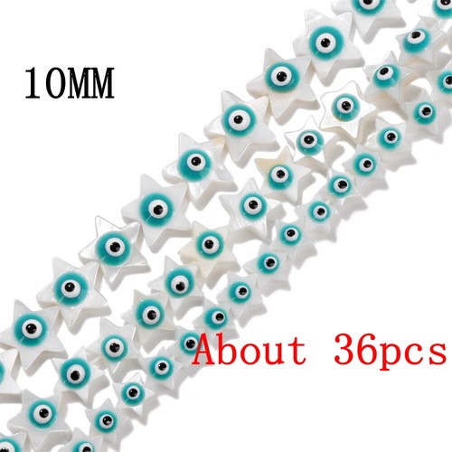 Lake Green Color Evil Eye Beads Middle drilled Natural Shell Beads DIY Necklace - Imagen 8 de 37