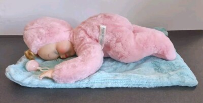 Rushton Rubber Face Sleeping Baby Pink Blue With Pillow Pajama Bag Star Creation