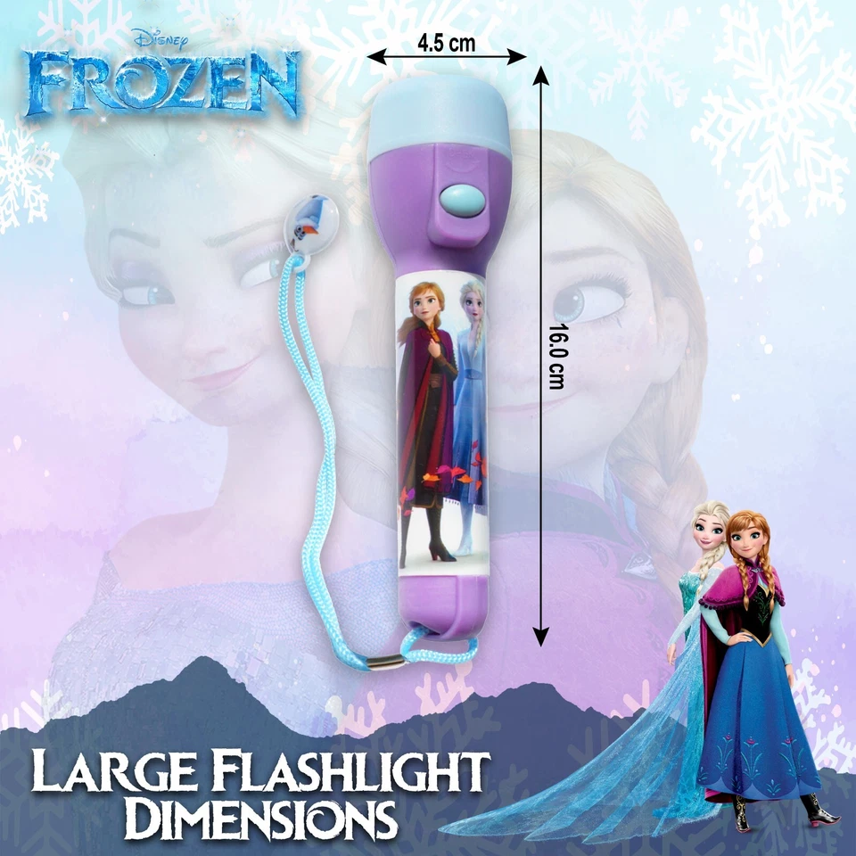 Frozen Elsa Anna LED Flashlight Torch, Kids 16cm Night Light, Disney Camping Toy - Image 2 of 4