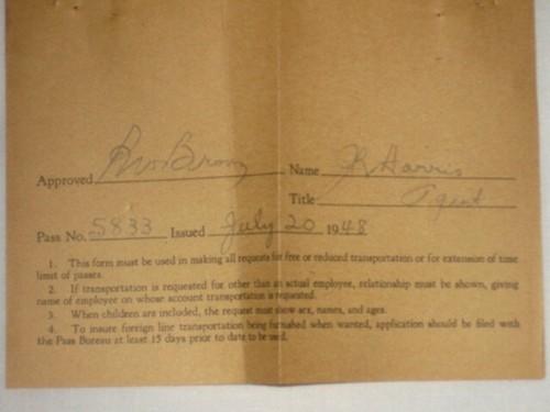 VTG 1946 Minneapolis & St Louis Railway Employee Request & Pass Stub Railroad - Picture 7 of 8