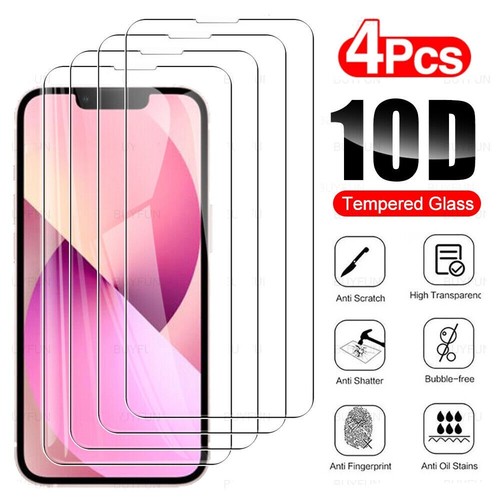 4 x protection d'écran en verre trempé premium pour Apple iPhone 13/13 Pro/iPhone 14 - Photo 3 sur 11