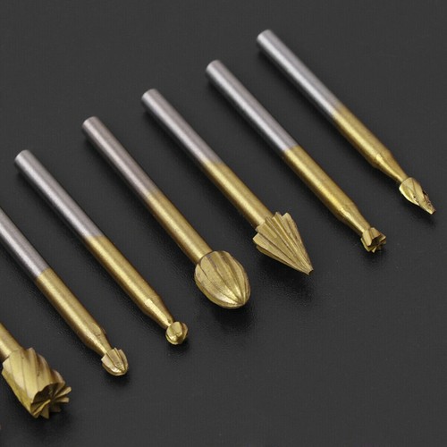 Tungsten Carbide Rotary Burr Bit Set 1/8" Cutting Carving Burrs for Dremel Tool - Picture 8 of 17
