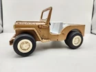 Tonka Pressed Steel Jeep 6" Long Tan 1960s Collectible Toy