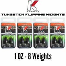 1 OZ WATERMELON RED FLAKE - 4 Pack 8 Weights TUNGSTEN Flipping Weights