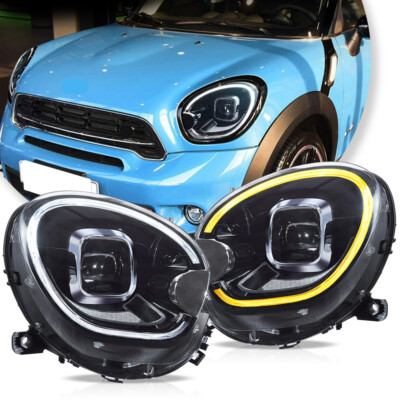 A Pair VLAND LED Headlights For 2010-2016 Mini Cooper Countryman R60 W/Animation