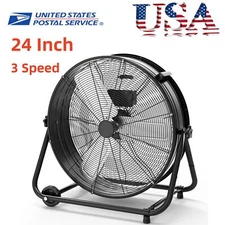 24 Inch Industrial Drum Fan 3 Speed Heavy Duty Metal Air Circulator for Factory 
