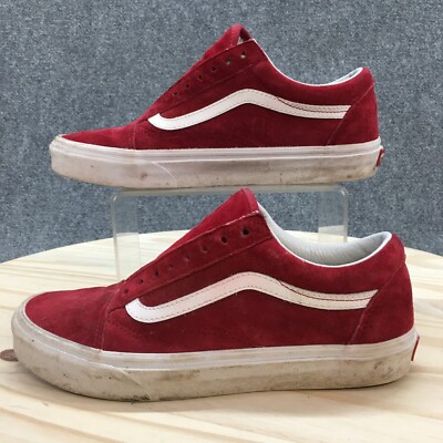 Vans Off The Wall Shoes Mens Old Skool Sneaker Red Suede