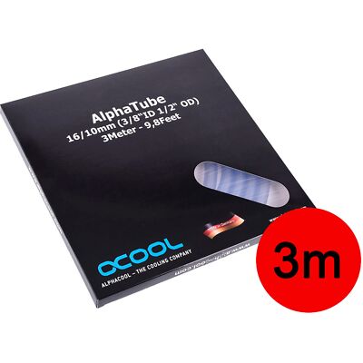 Alphacool Schlauch AlphaTube HF 16/10 (3/8''ID) - Klar 3m, transparent