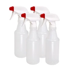 4 Pack 16oz Refillable Empty Spray Bottles for Cleaning Solutions Hair Spray
