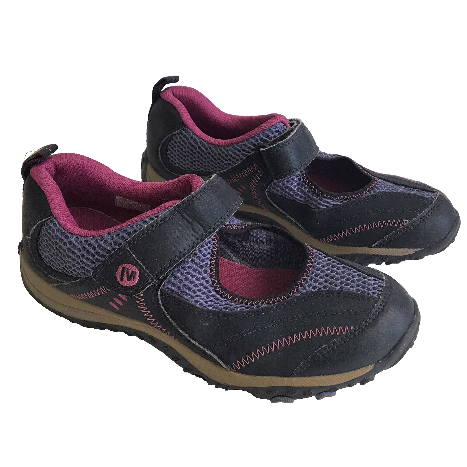 Merrell scarpe donna Mary Jane sandali taglia 5 viola nero cinturini regolabili