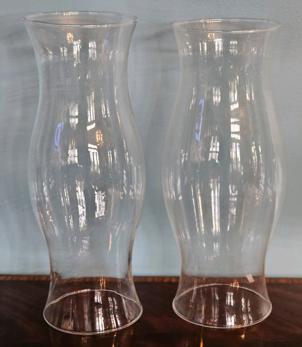 Pair of Williamsburg Style Glass Hurricane Shades Medium 14" H - Picture 2 of 6