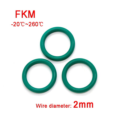 2mm FKM Fluorine Rubber O Rings, 5mm - 60mm OD Seal Oil Resistant HIGH TEMP 260 