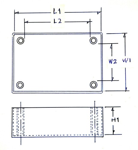1 pieza caja de plástico ABS carcasa PS-3 125x60x40 mm LxWxH negra * base de aluminio - Imagen 6 de 6