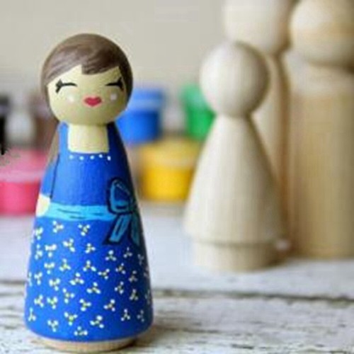 Muñeca de madera de 65 mm Little People bebé niños muñecas de madera hágalo usted mismo macho hembra 20 piezas - Imagen 7 de 9