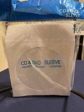 Pack 100 White CD/DVD Paper Media Sleeves Envelopes with Flap and Clear WindowA5