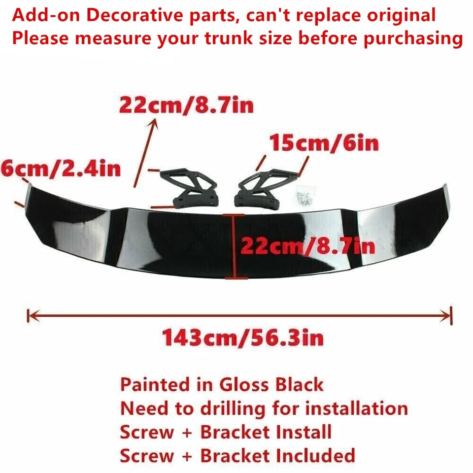 For BMW 4er Gran Coupe F36 14-20 428i 430i 435i 440i Rear Trunk Spoiler Wing 56" Foto 2 de 4