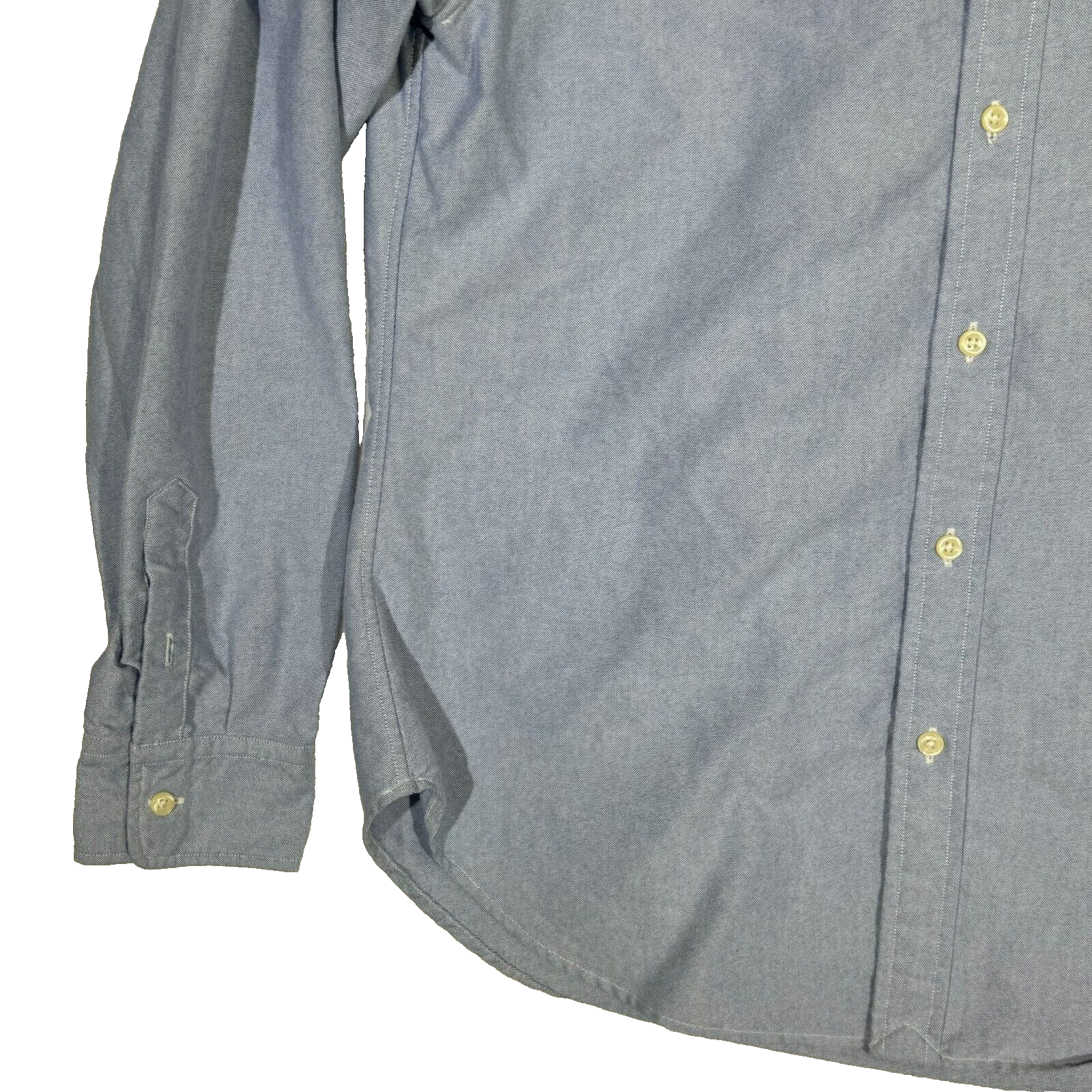 Camicia uomo Ralph Lauren grande blu cotone carne pony manica lunga bottoni M609