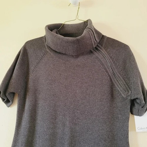 Calvin Klein Pulloverkleid anthrazitgrau Large Kurzarm neu mit Etikett 134 $ - Bild 4 von 10