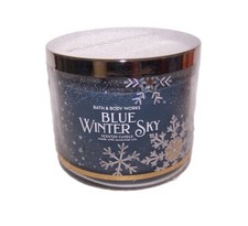 Bath Body Works Blue Winter Sky 3 Wick Scented Candle 14.5 oz - Peppermint Oak