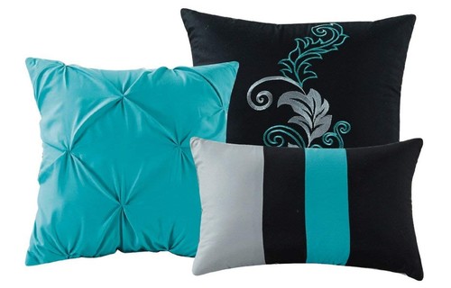 Chezmoi Collection Napa 7-Piece Luxury Leaves Scroll Embroidery Bedding Comfo... - Picture 3 of 6
