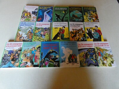 Lot de 16 livres Bibliothèque Verte-Les Six Compagnons-P.J.Bonzon-en ttbe