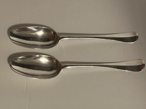 Antique Georgian 18th Century Pair Rattail Spoons 140 Grams - Picture 1 of 15