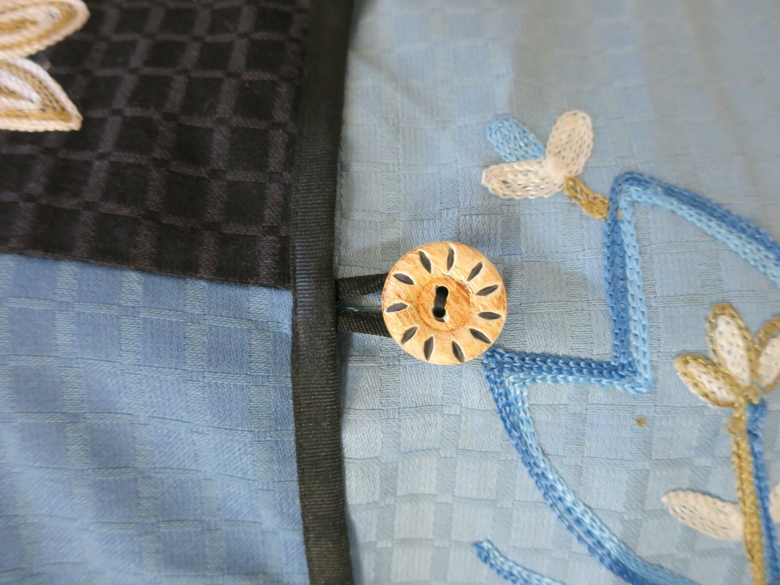 Alex Kim Blue Patchwork Embroidered Jacket Jacqua… - image 6