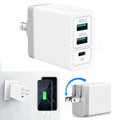 Quick Charging Multi Function 3 Port PD USB QC 3.0 Adapter for ZTE Zmax Pro Z981