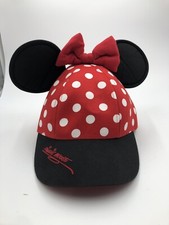 Minnie Mouse Ears Red White Polka Dot Baseball Cap Hat Youth Walt Disney World