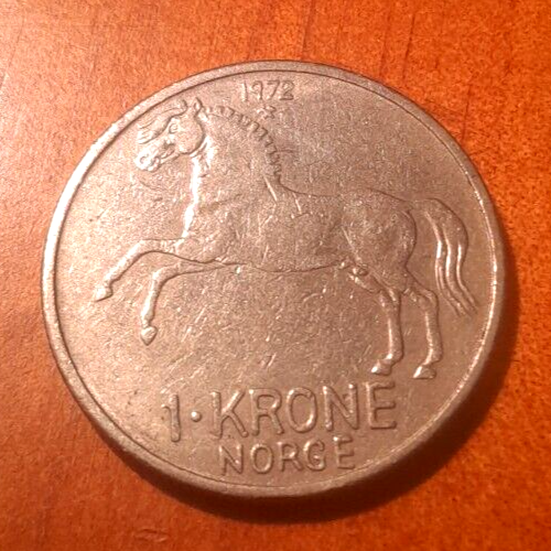 1972 1 KRONE NORGE OLAV. V.R Coin Norway